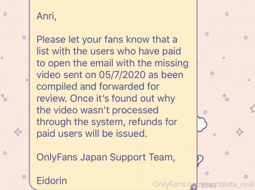 anriokita real 08 05 2020 37958695 I ve recieved the message from Onlyfans support It s about the Ro