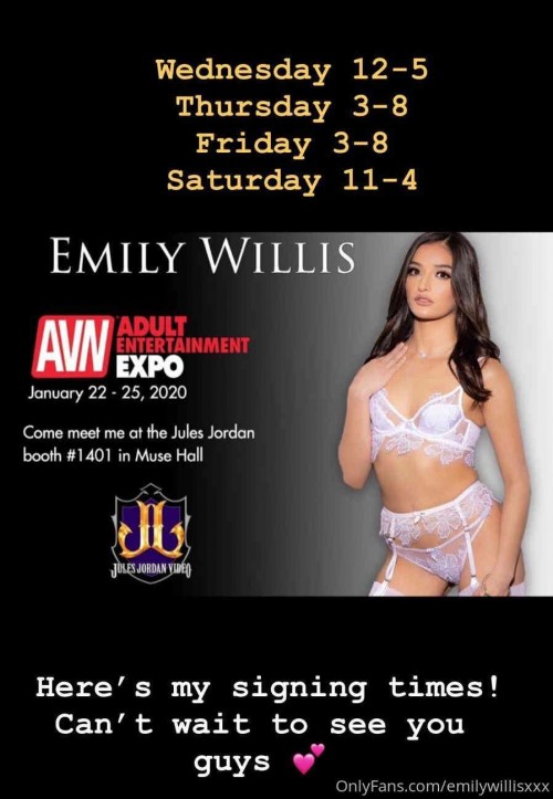 emilywillisxxx 23 01 2020 19755231 Come see me AVN Signing Times Click on the photo to