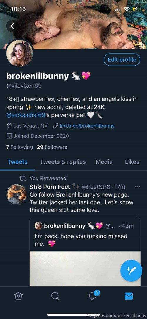 brokenlilbunny 11 12 2020 185274933 My old Twitter got deleted Gimme a shout out then